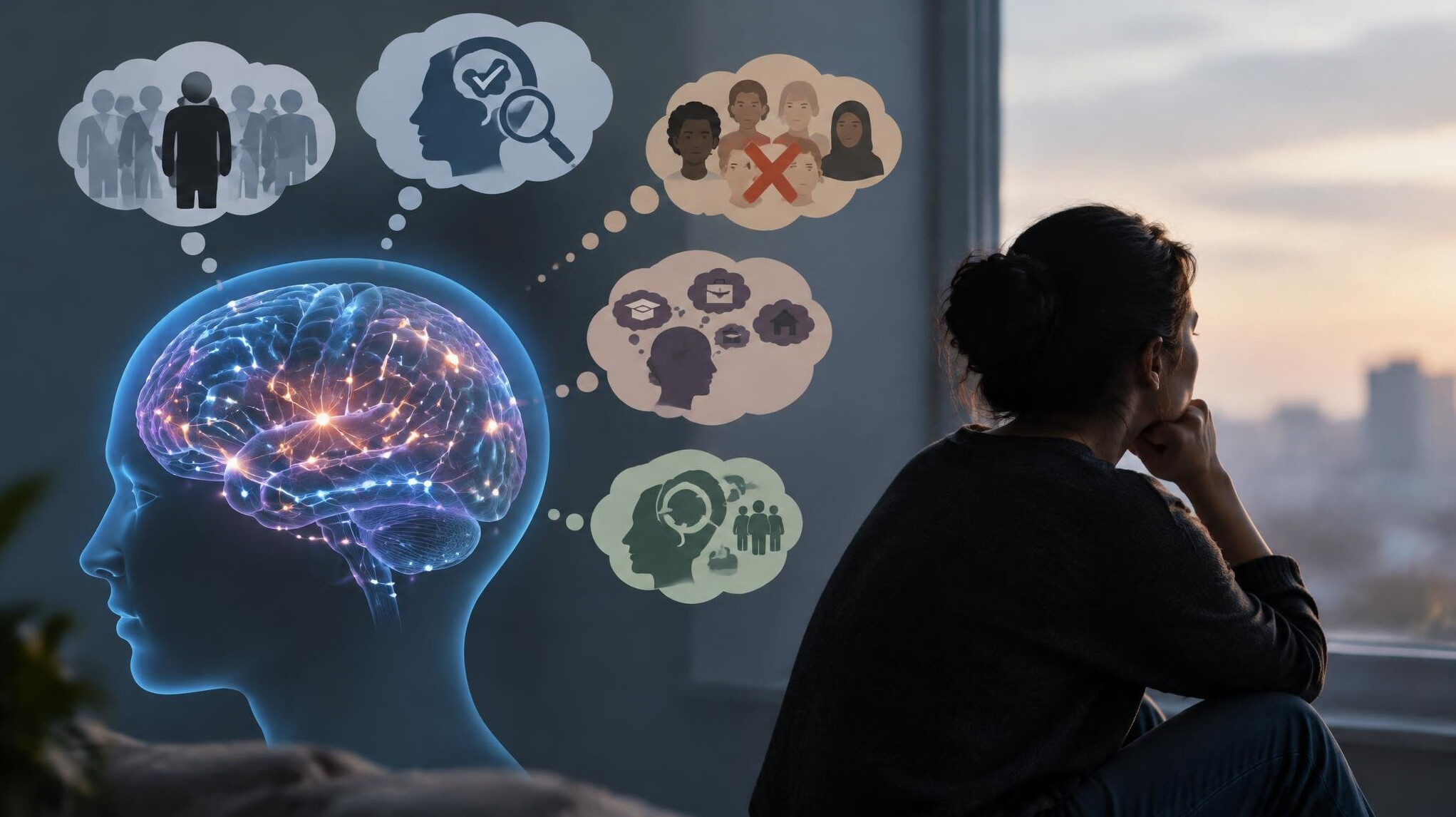 brain with thought patterns