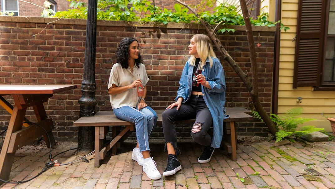 diverse friends talking